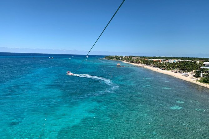 Best Parasailing Cozumel + Locker - The 250-meter view over Cozumel