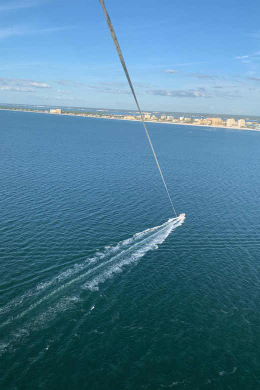 Clearwater Beach: Chute Em Up Parasailing Adventure - Above Clearwater, Tampa Bay, and the barrier islands