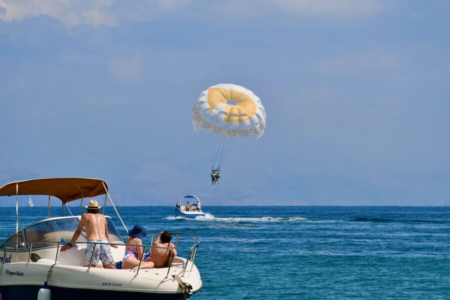 Corfu: Parasailing Adventure Near Corfu Town - Taking off from Dassia Ski Club