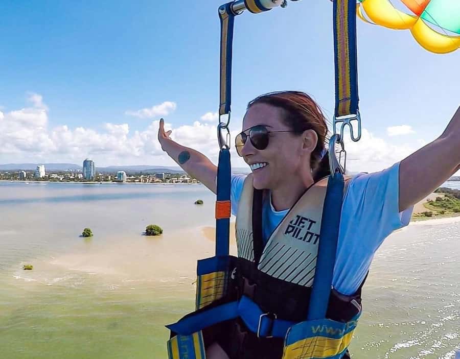 Gold Coast: Surfers Parasailing with Free Photos - From Paradise Point Marina to the Open Water