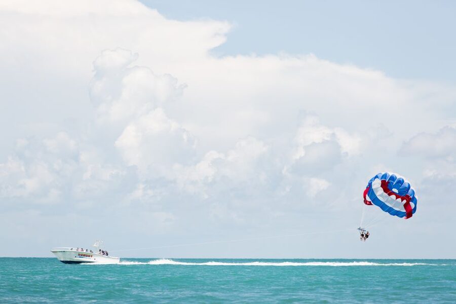 Key West Parasailing at Smathers Beach - Getting Ready for the Parasail Flight