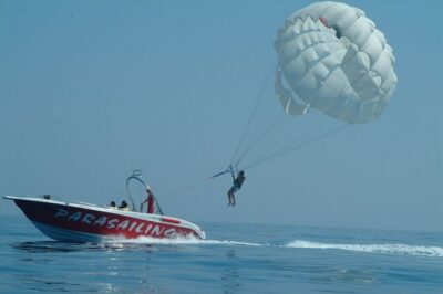 Parasailing Activity on Rethymno Beach, Crete