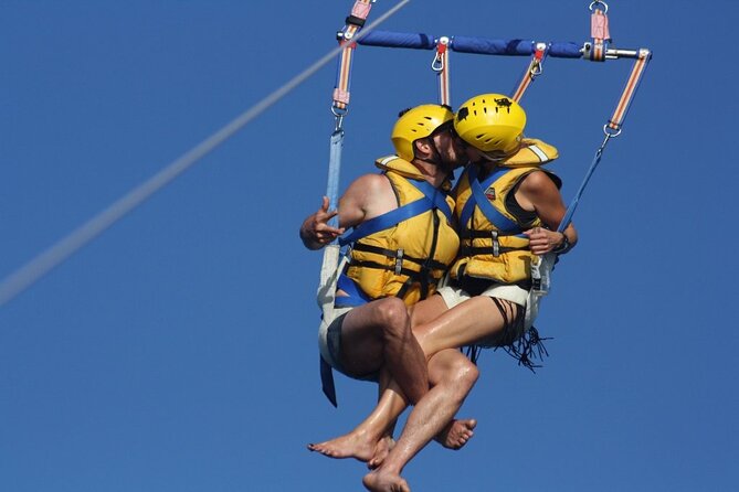 Parasailing Adventure over Lake Taupo - Choosing the freefall descent or Sky dip