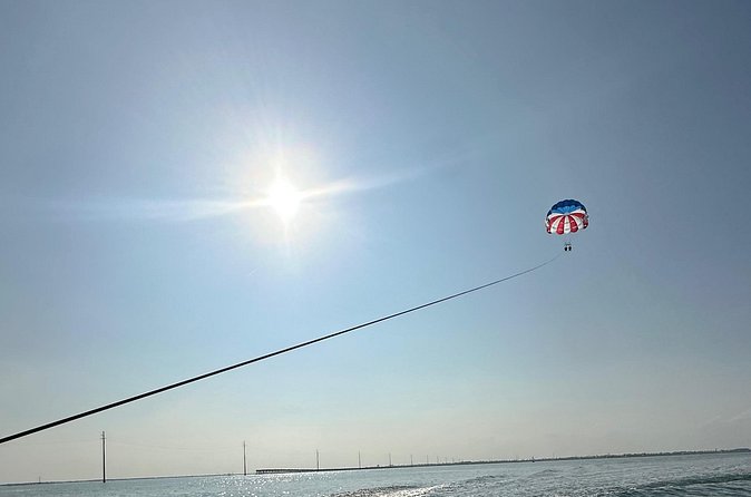 Parasailing Excursion in South Padre Island - A look toward the SpaceX launch facility