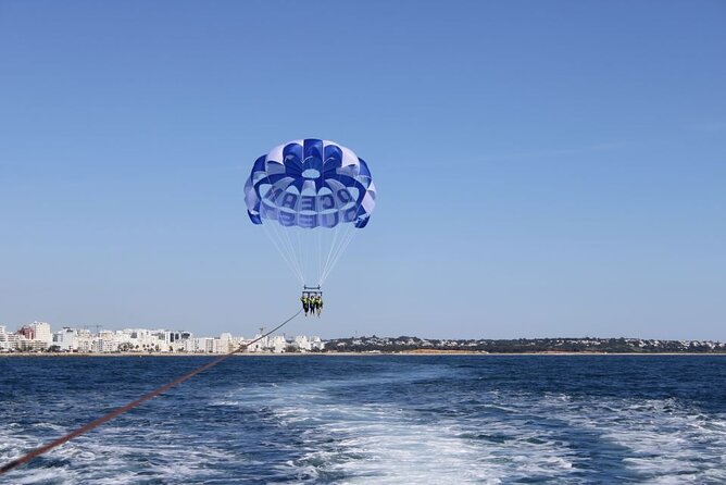 Parasailing from Vilamoura Marina - Leaving Vilamoura Marina for the open sea
