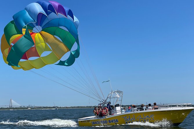 Parasailing Over Historic Charleston Harbor - The return to the boat