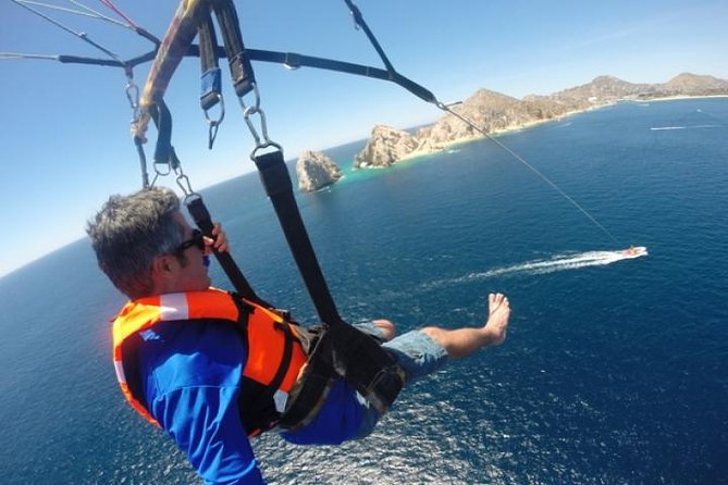 Single or Double Parasailing in Cabo with Views of The Arch - Flying above Medano Beach and Cabo’s famous Arch
