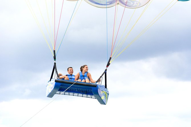 Skyrider Parasailing Tour with Panoramic View of Cancun - The boat ride and the Skyrider setup