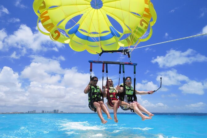 The Best Parasail Adventure & Transportation - A short flight above Cancun’s Caribbean coast