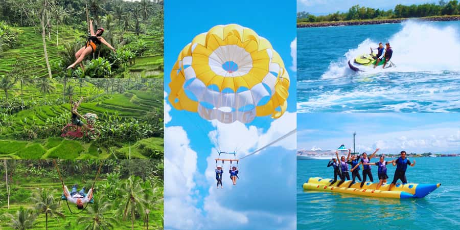 Ubud Zipline & Watersport (Jetski, Parasailing, BananaBoat) - Jet ski, banana boat, and parasailing on the coast